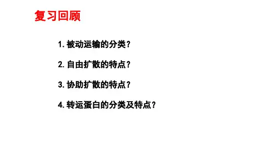 生物人教版(2019)必修1 4.2主动运输与胞吞、胞吐(共19张ppt)