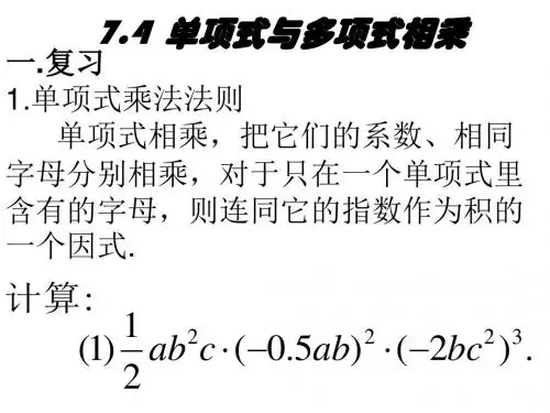 八年级数学单项式与多项式的乘法1