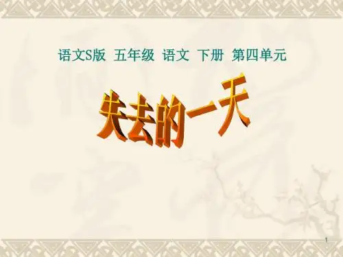 (精品文档)失去的一天PPT演示课件