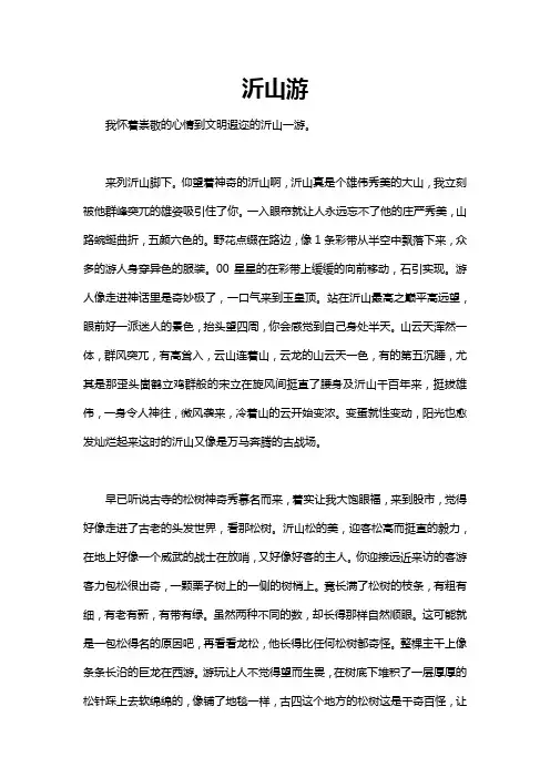 写沂山的作文