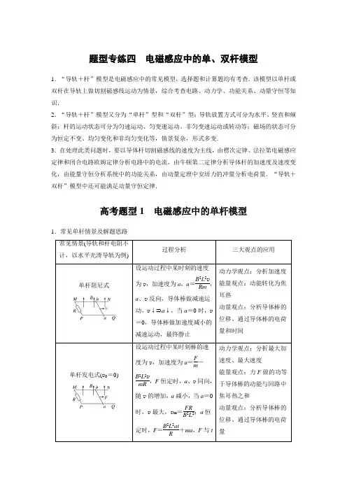 题型专练四 电磁感应中的单、双杆模型