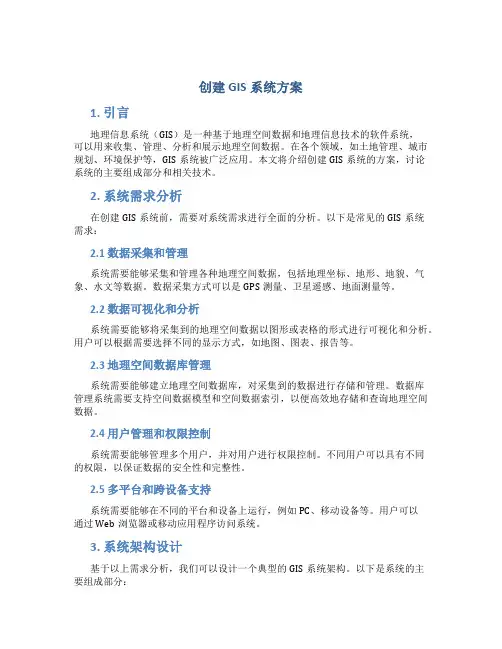 创建gis系统方案