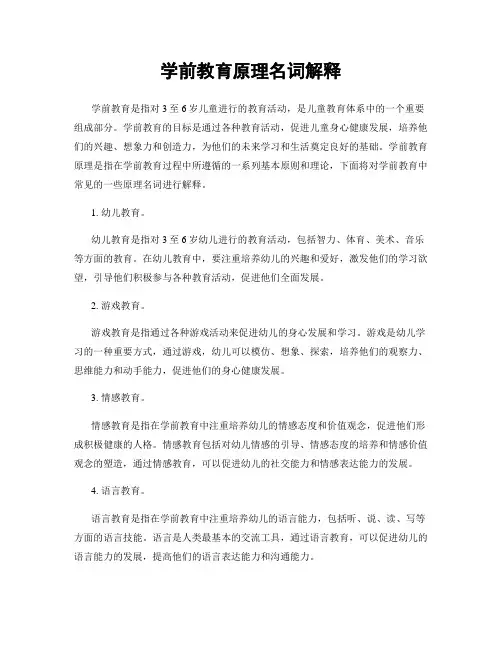 学前教育原理名词解释