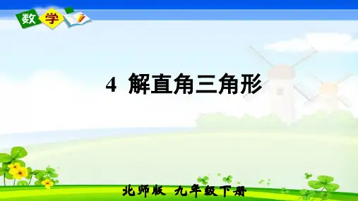 北师大版数学九年级下册《第一章 直角三角形的边角关系 4 解直角三角形 4 解直角三角形》教学课件