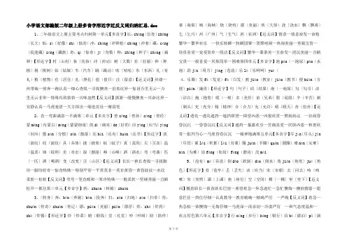 小学语文部编版二年级上册多音字形近字近反义词归纳汇总.doc-