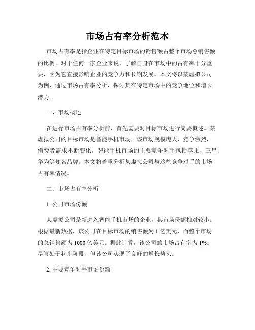 市场占有率分析范本