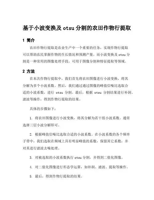 基于小波变换及otsu分割的农田作物行提取