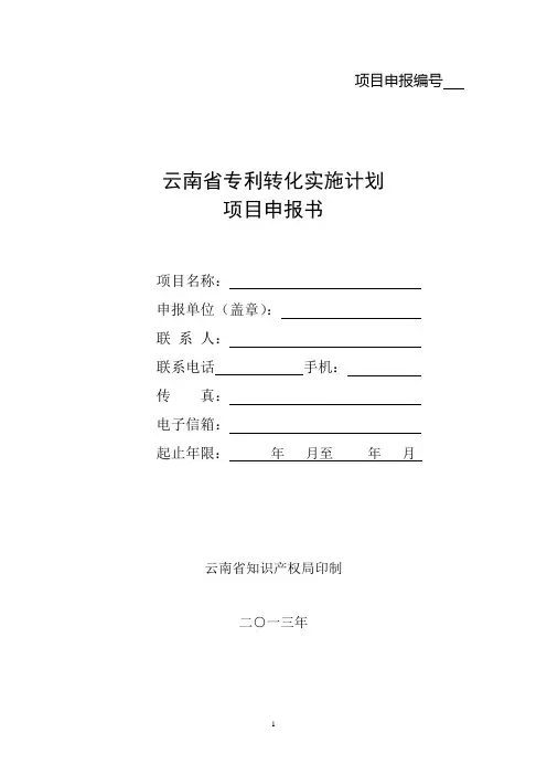 项目申报编号