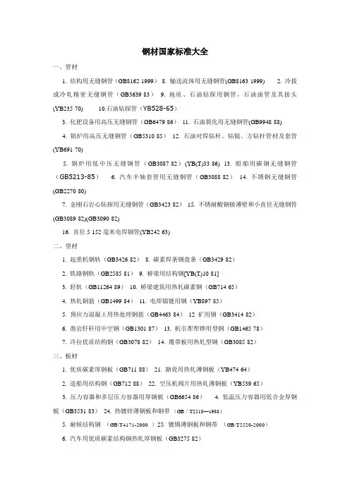 钢材国家标准对应大全[1]