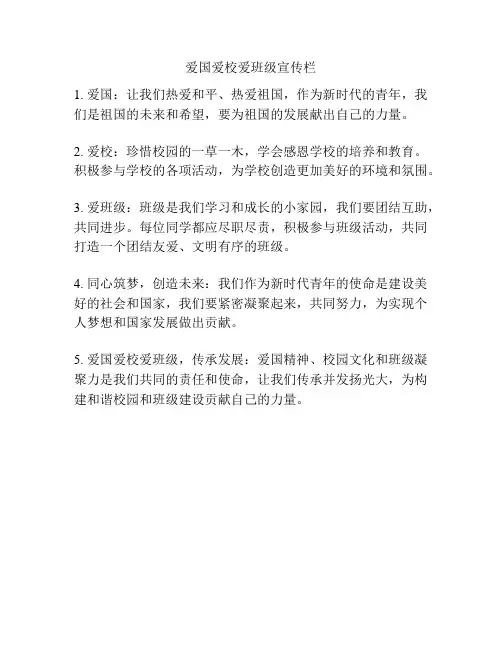 爱国爱校爱班级宣传栏