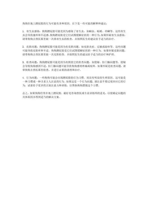 狗狗老是在地上蹭屁股