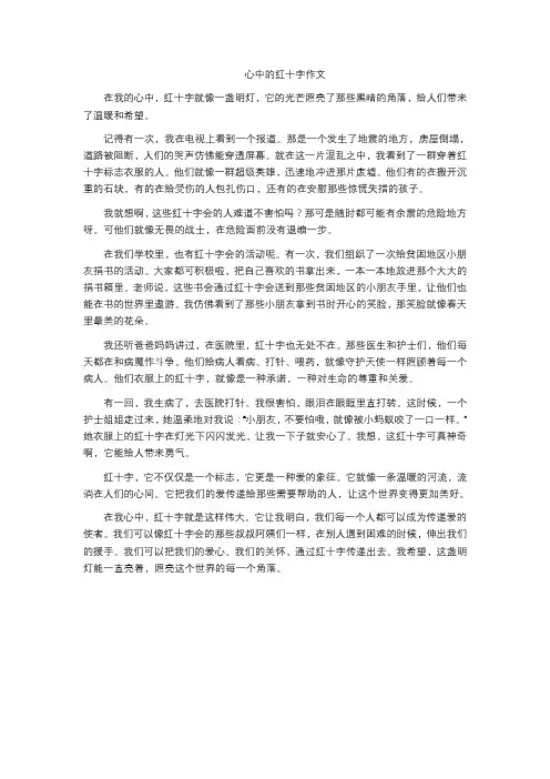 心中的红十字作文