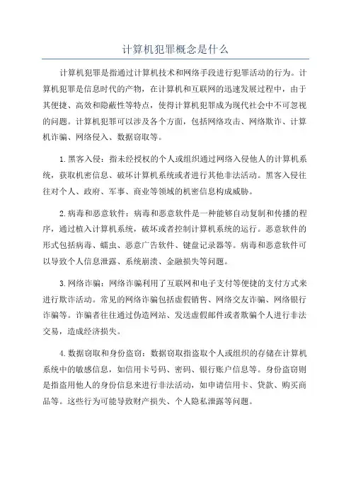 计算机犯罪概念是什么