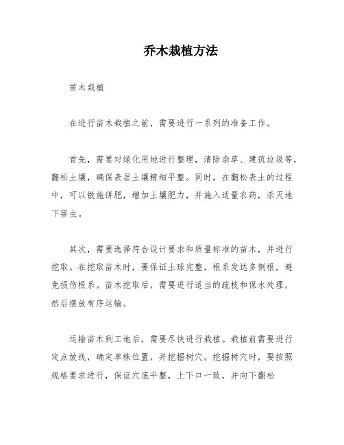 乔木栽植方法