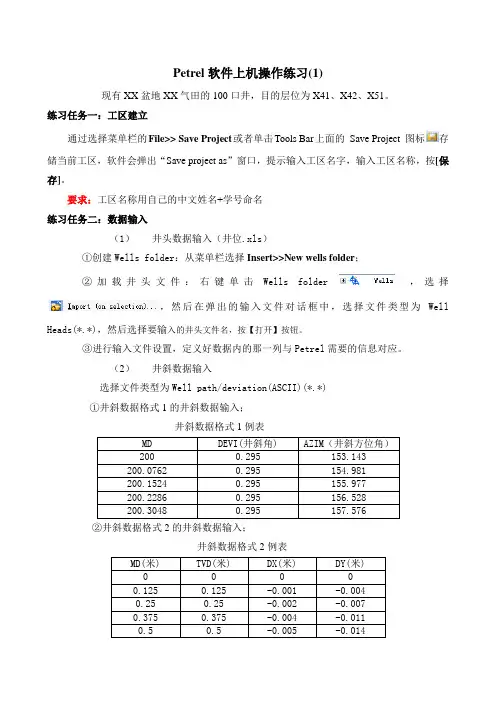 PETREL软件上机操作练习