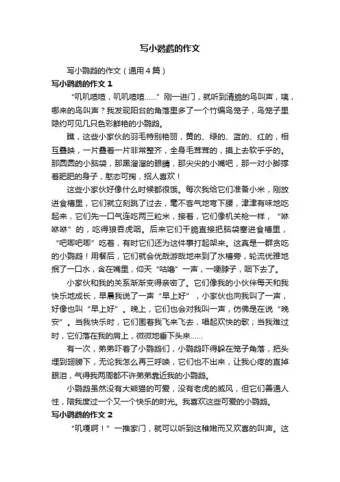 写小鹦鹉的作文（通用4篇）