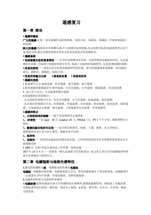 遥感导论复习资料