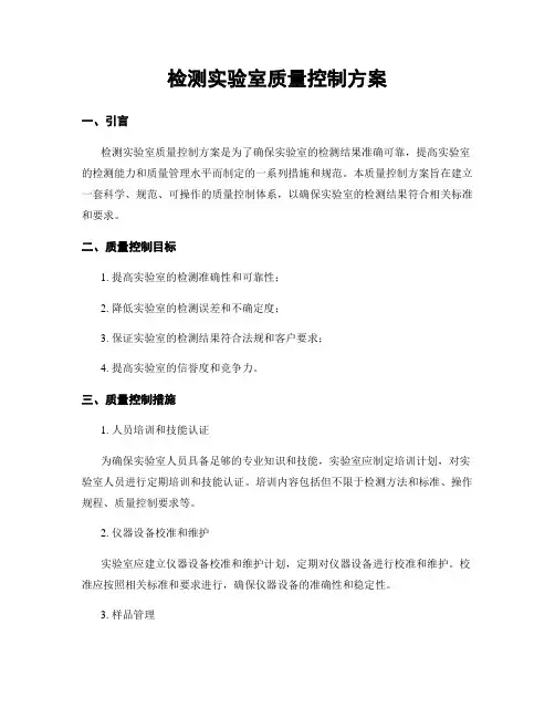检测实验室质量控制方案