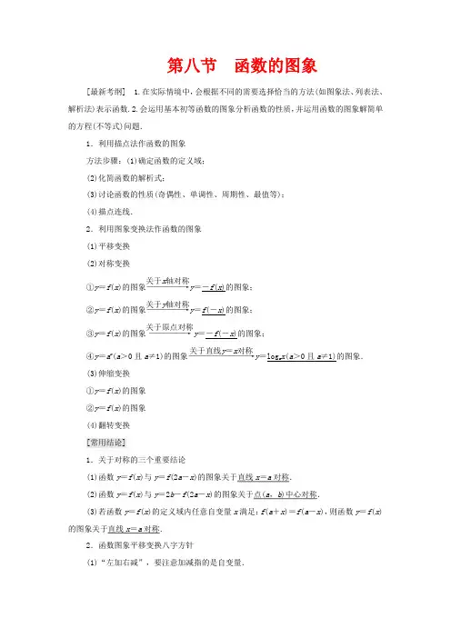 高考数学一轮复习 第二章 函数 2.8 函数的图象教学案 苏教版-苏教版高三全册数学教学案
