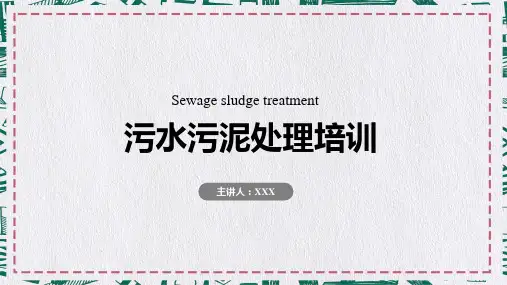 污水污泥处理培训培训讲座课件PPT模板