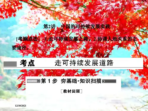 高考地理总复习 第十一章 人类与地理环境的协调发展 2112 中国的可持续发展实践课件