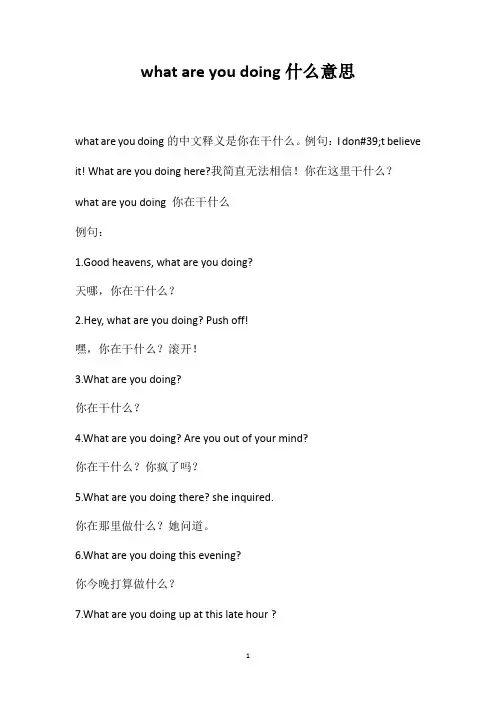 whatareyoudoing什么意思
