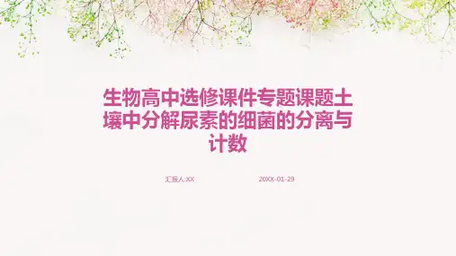 生物高中选修课件专题课题土壤中分解尿素的细菌的分离与计数