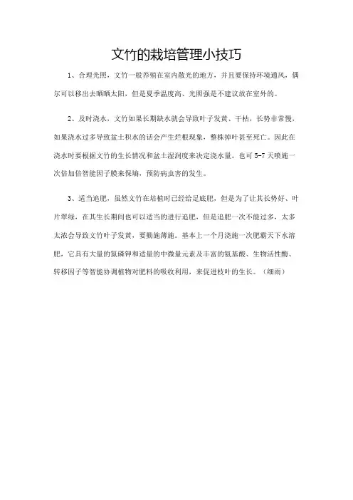 文竹的栽培管理小技巧