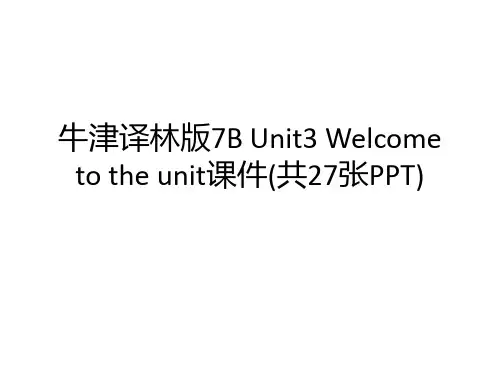 牛津译林版7B Unit3 Welcome to the unit课件(共27张PPT)