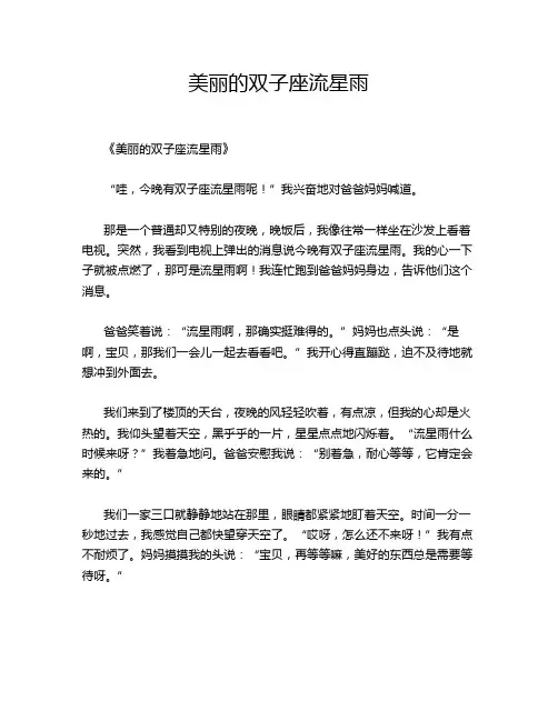 小学作文《美丽的双子座流星雨》