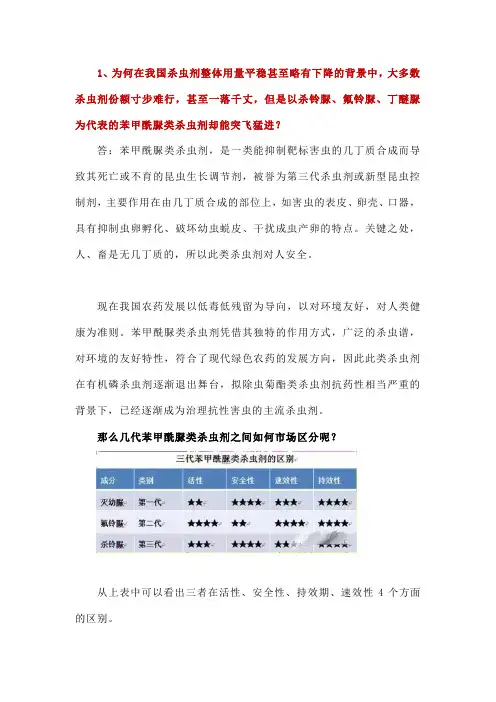 杀铃脲、氟铃脲、丁醚脲为代表的苯甲酰脲类杀虫剂效果如何？