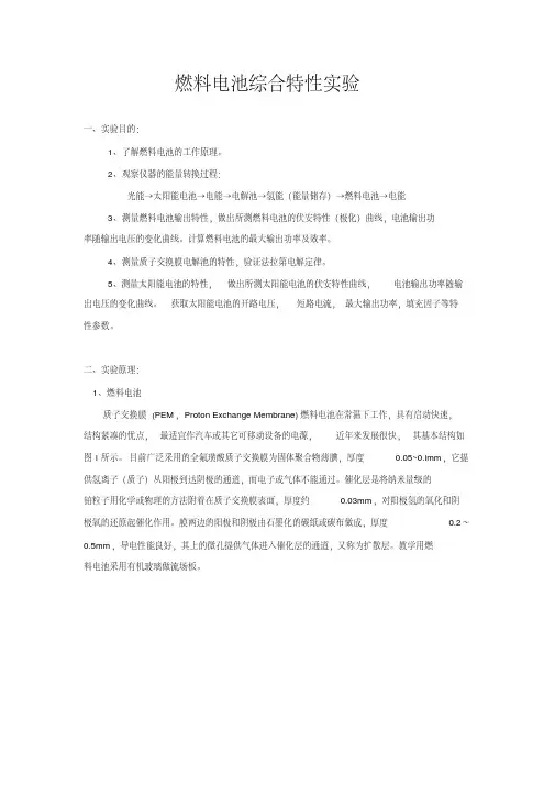 燃料电池综合特性实验..