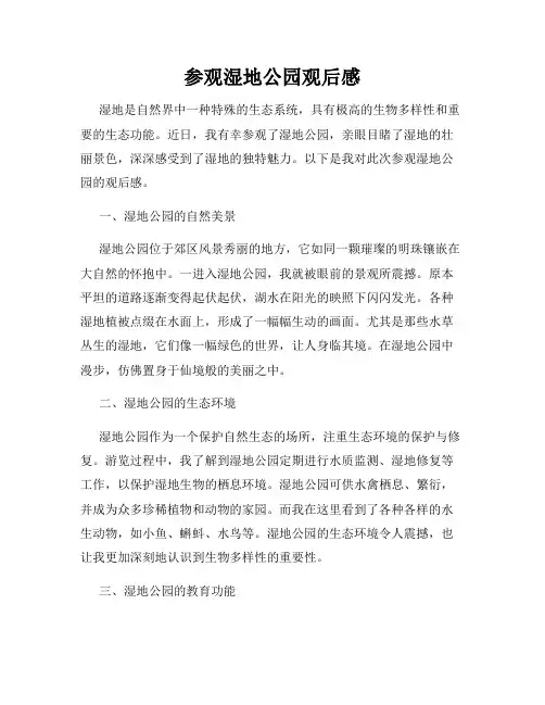 参观湿地公园观后感