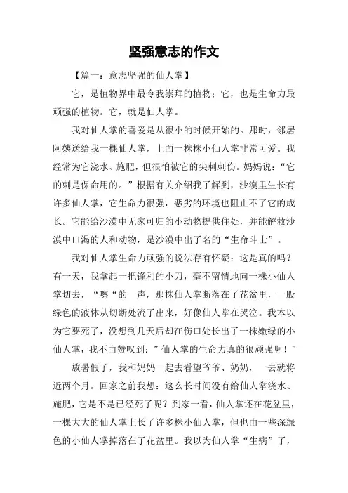 坚强意志的作文