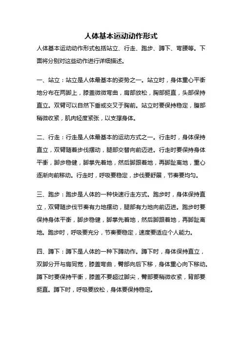 人体基本运动动作形式