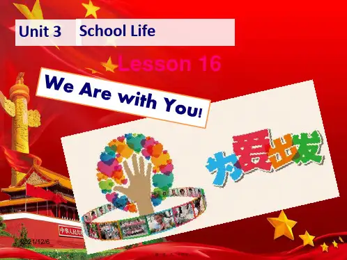 英语下册 lesson 16 we are with you课件