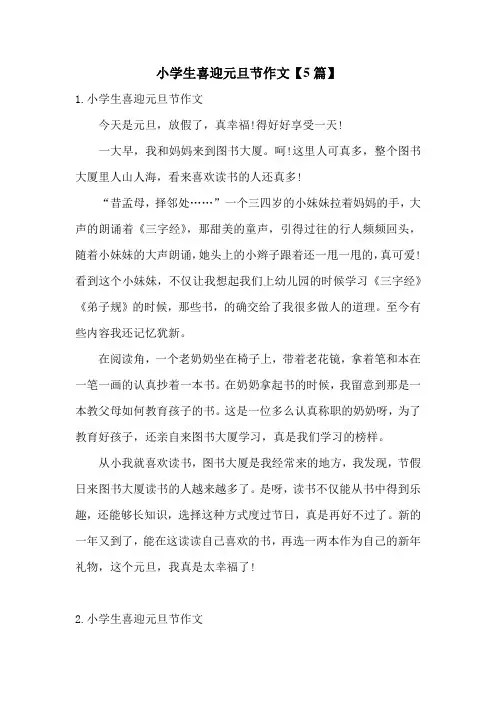 小学生喜迎元旦节作文【5篇】