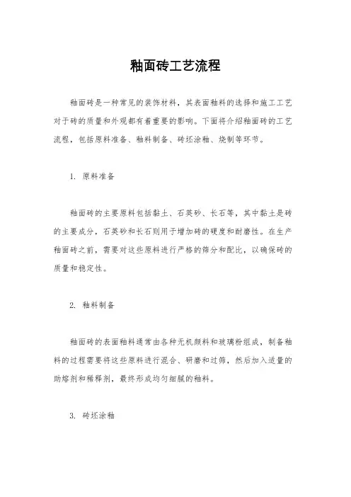 釉面砖工艺流程