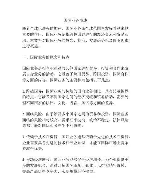 国际业务概述