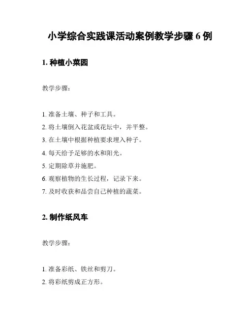 小学综合实践课活动案例教学步骤6例