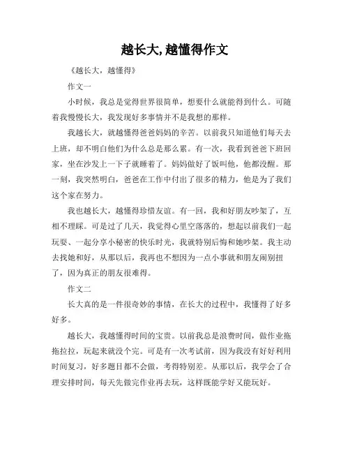 越长大,越懂得作文