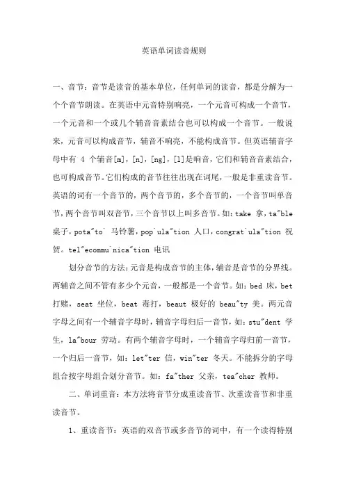 英语单词读音规则