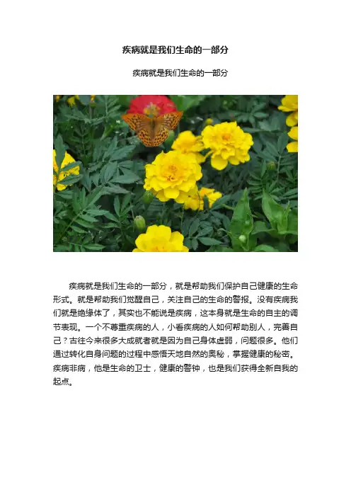 疾病就是我们生命的一部分