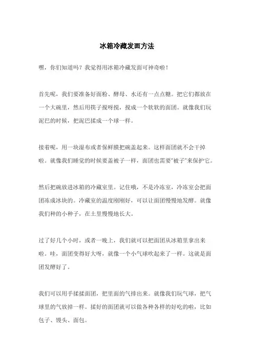 冰箱冷藏发面方法
