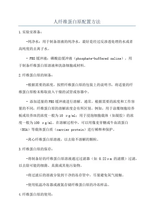 人纤维蛋白原配置方法