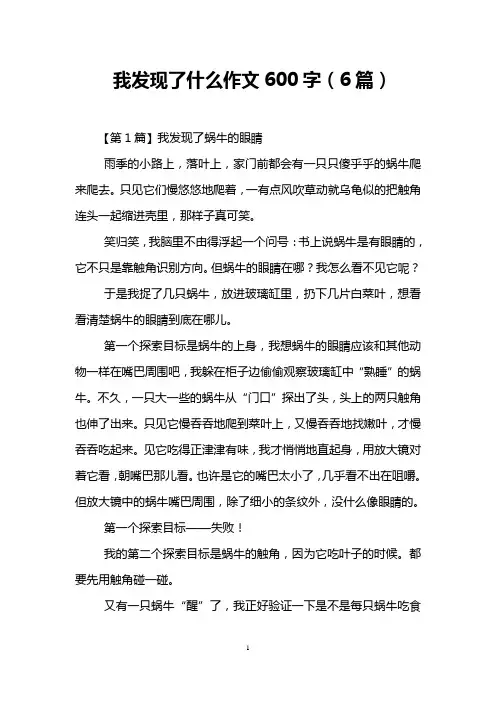 我发现了什么作文600字(6篇)