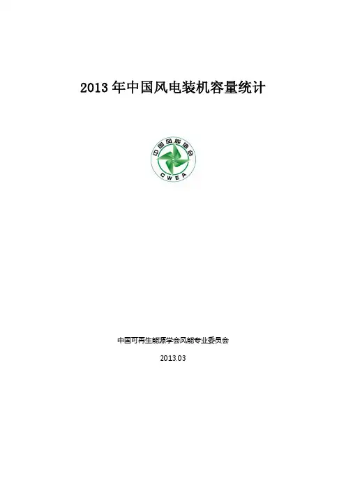 2013年中国风电装机容量统计