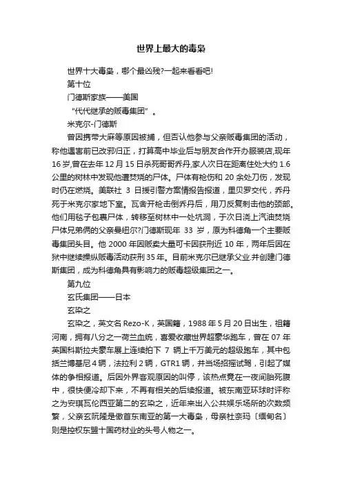 世界上最大的毒枭