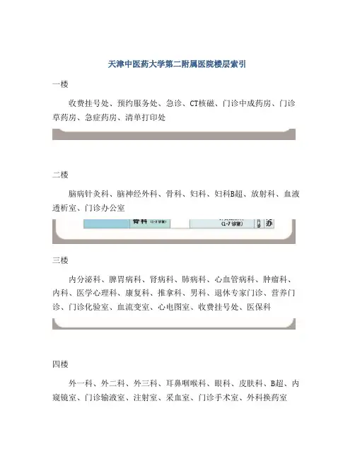 天津中医药大学第二附属医院楼层索引