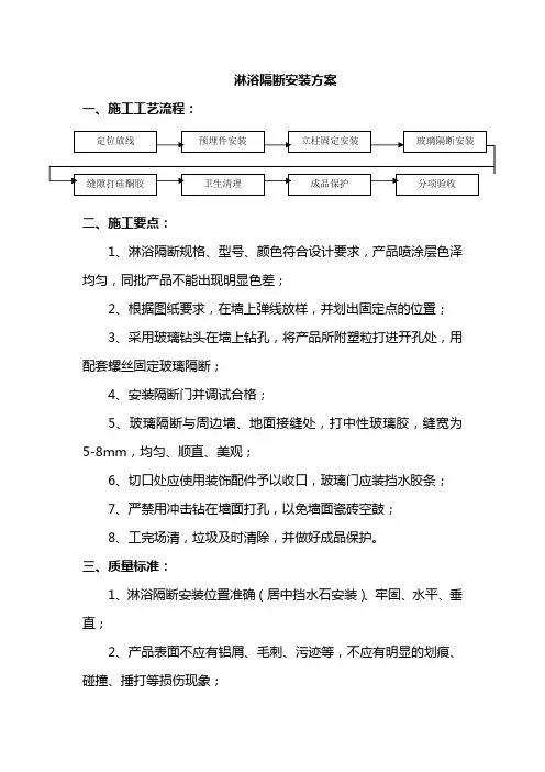 淋浴隔断安装方案